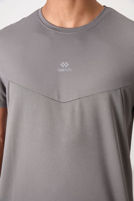 Heren Solid Polyester Rondhals T-Shirt - Image 2