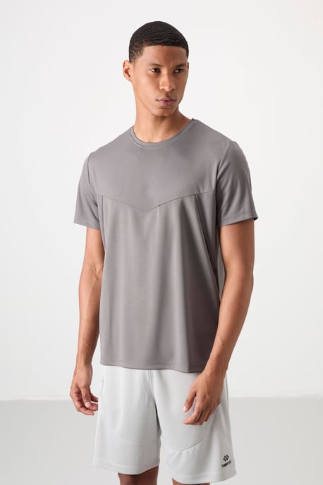 Heren Solid Polyester Rondhals T-Shirt - Image 4