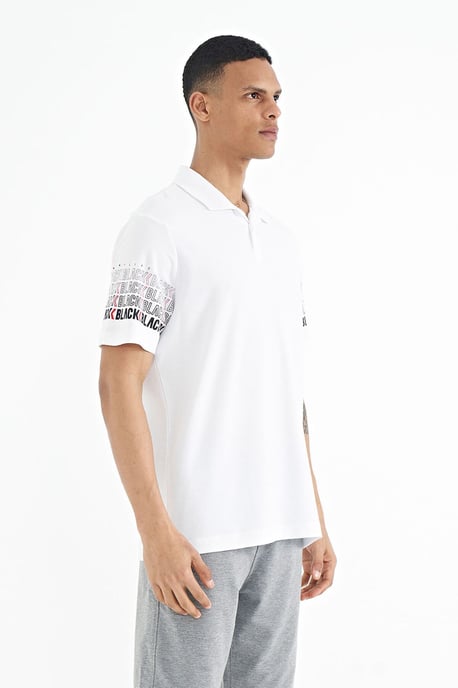 Heren Katoenen Polo Kraag Bedrukte T-Shirt - Image 4