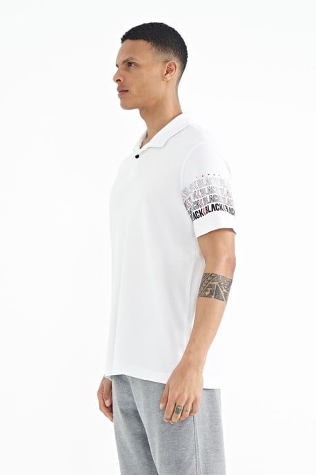 Heren Katoenen Polo Kraag Bedrukte T-Shirt - Image 5