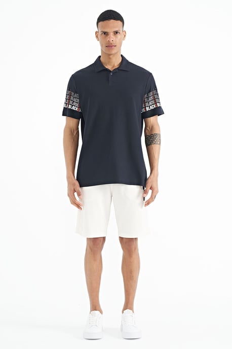 Heren Katoenen Polo Kraag Bedrukt T-Shirt - Image 2