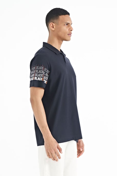 Heren Katoenen Polo Kraag Bedrukt T-Shirt - Image 5