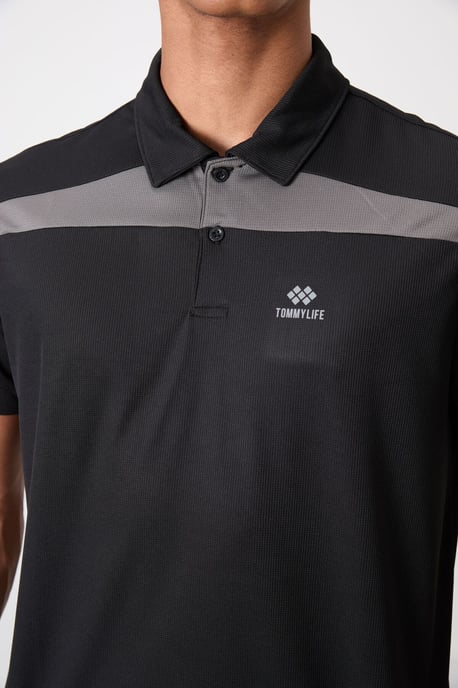 Heren Colour-Blocked Polo T-Shirt - Image 3
