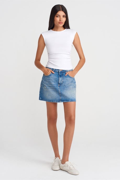 Dames Ribbel Mouwloze T-shirt met Ronde Hals - Image 4