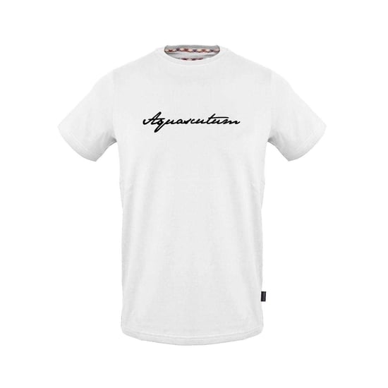 Aquascutum Heren Logo Geribd Kraag T-shirt (Wit) - Image 1