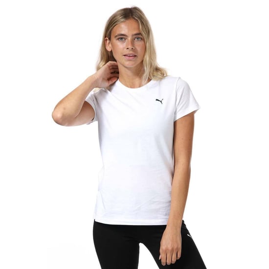 Puma Dames/Dames Klein Logo Katoenen T-Shirt (Wit) - Image 1