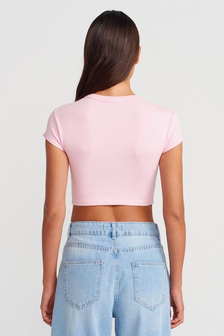 Vrouwen Slim Fit Cropped Crew Neck T-shirt - Image 2