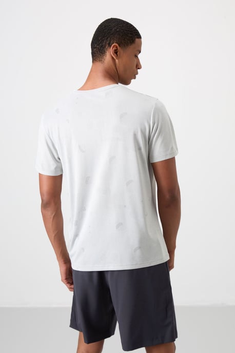 Herr T-shirt med färgblockering och rund hals - Image 5