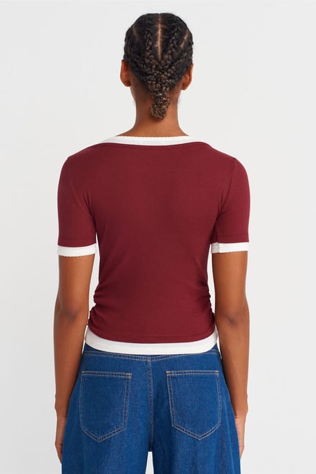 Women's Crop Slim-Fit Crew Neck T-Shirt - Image 2