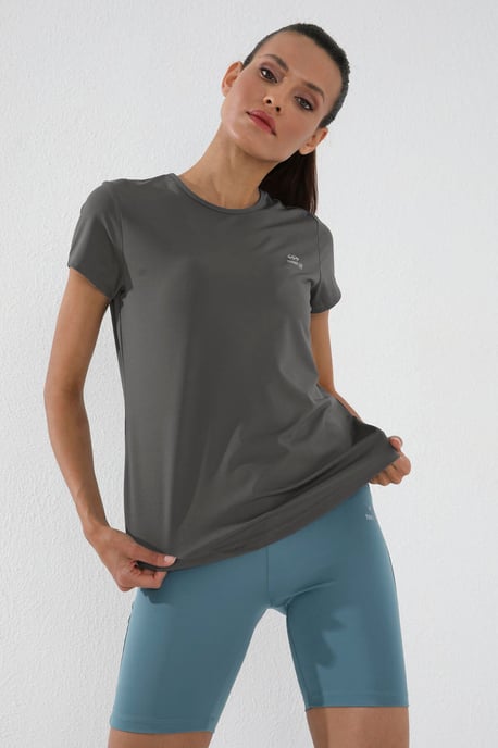 Dames Effen Korte Mouwen Rondhals T-Shirt - Image 4