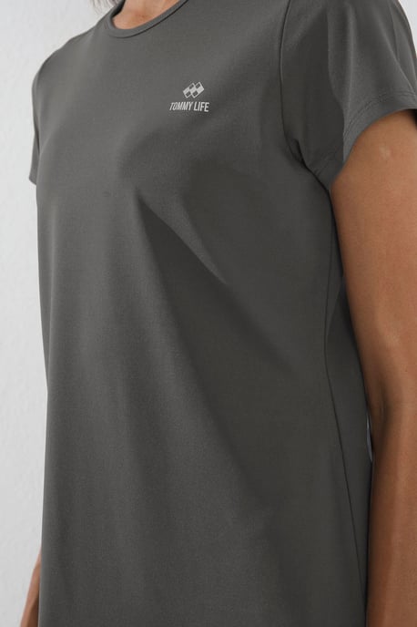 Dames Effen Korte Mouwen Rondhals T-Shirt - Image 5