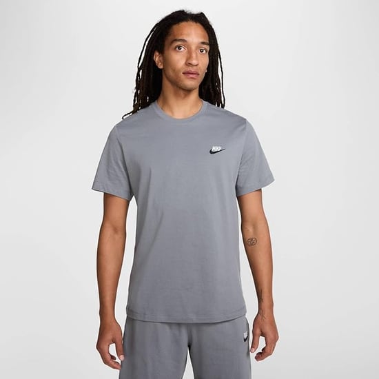 Nike Grey White Sportswear Club T Shirt - Image 2
