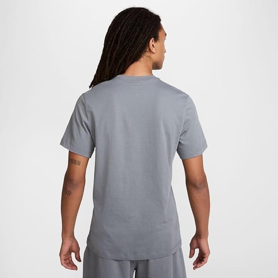 Nike Grey White Sportswear Club T Shirt - Image 3
