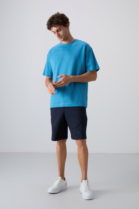 Överdimensionerad T-shirt i bomullsblandning med rund hals - Image 2