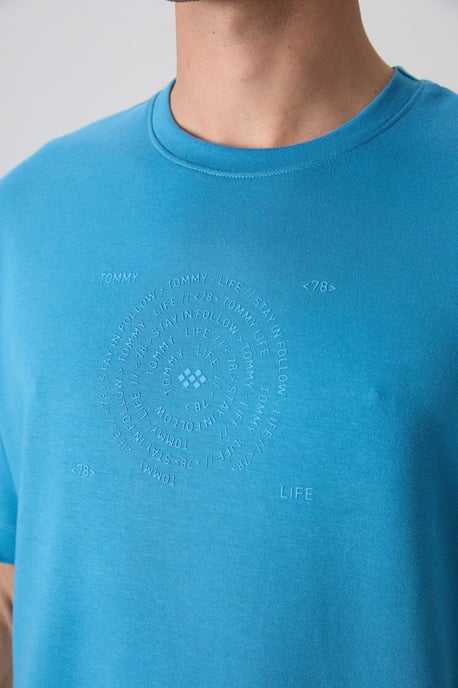 Överdimensionerad T-shirt i bomullsblandning med rund hals - Image 4