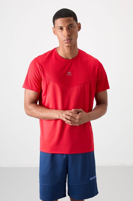 Heren Effen Polyester T-shirt met Ronde Hals - Image 1