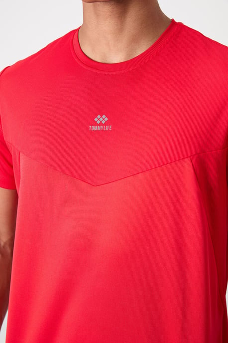 Heren Effen Polyester T-shirt met Ronde Hals - Image 2