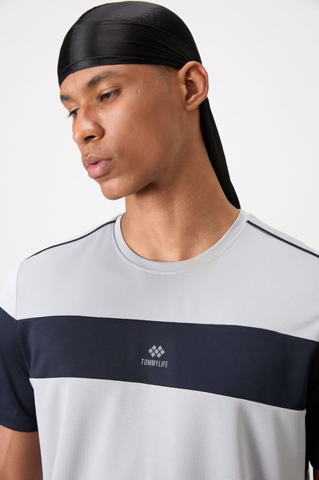 Men's Color Block Crew Neck T-Shirt - Image 2