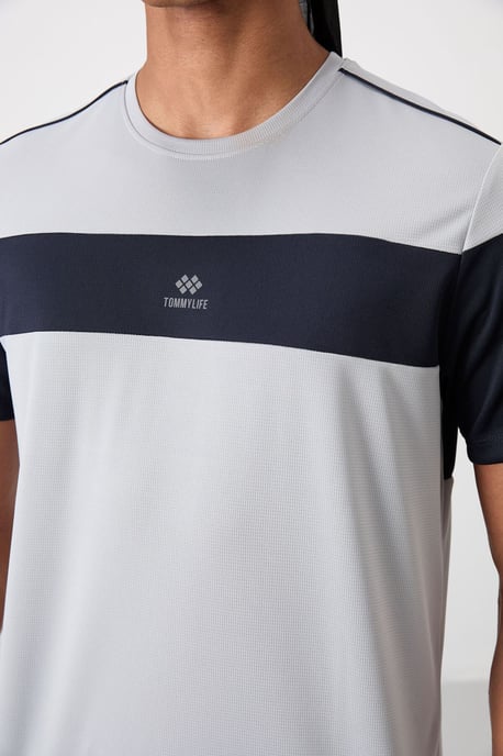 Men's Color Block Crew Neck T-Shirt - Image 4