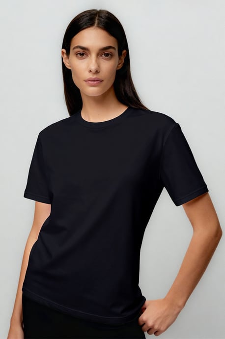 Dames Katoen Elastaan Crew Neck T-Shirt - Image 4