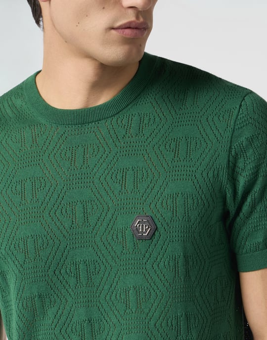 Round Neck T-Shirt Openwork Monogram Monogram - Image 3