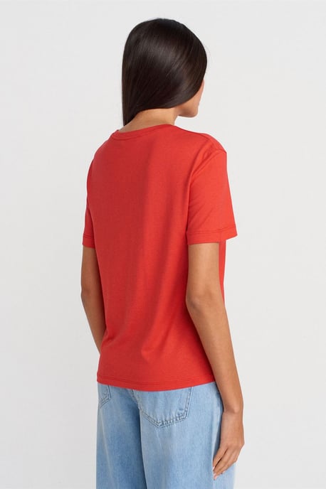 Dames Katoen Modal Rondhals T-Shirt - Image 2