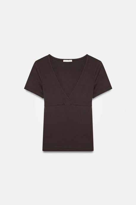 Fitted V-Neck Short-Sleeve T-Shirt - Image 5