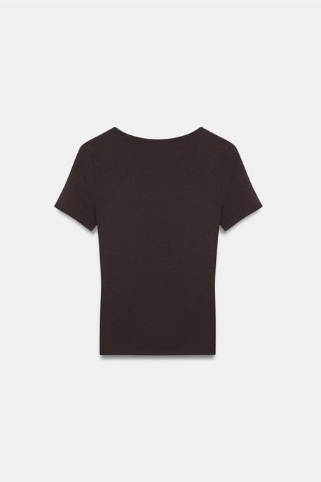 Fitted V-Neck Short-Sleeve T-Shirt - Image 6