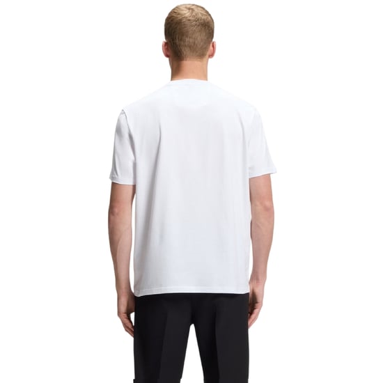 Boss T-shirt för män, geometriskt mönster, stretch, normal passform (Vit) - Image 3
