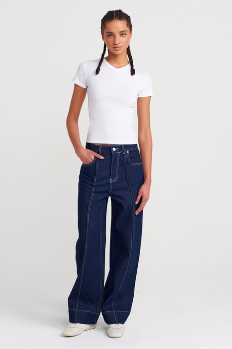 Slim Fit Katoenen V-hals T-shirt - Image 4
