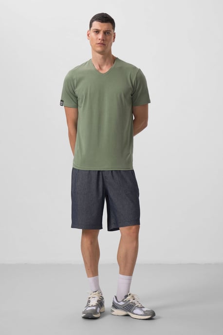 Heren V-hals Korte Mouwen T-Shirt - Image 3
