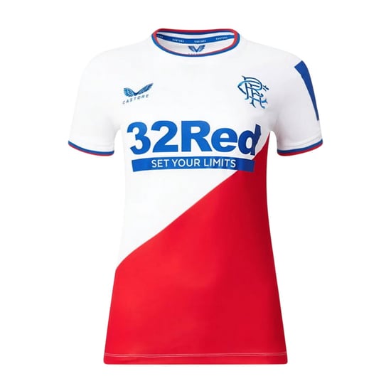 Castore Dames/Dames 2023 Rangers FC Weg-shirt (Wit, Rood) - Image 1