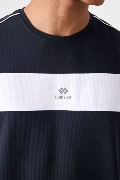 Herrars färgblock crew neck t-shirt - Image 3