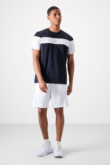Herrars färgblock crew neck t-shirt - Image 4