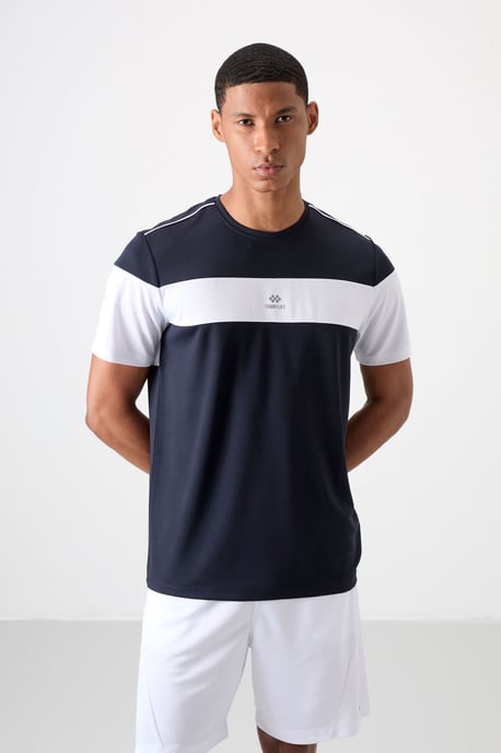 Herrars färgblock crew neck t-shirt - Image 5