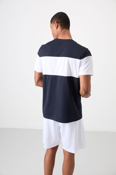 Herrars färgblock crew neck t-shirt - Image 6