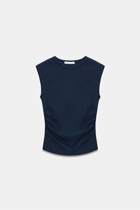 Dames Geribbelde Mouwloze T-shirt met Ronde Hals - Image 5
