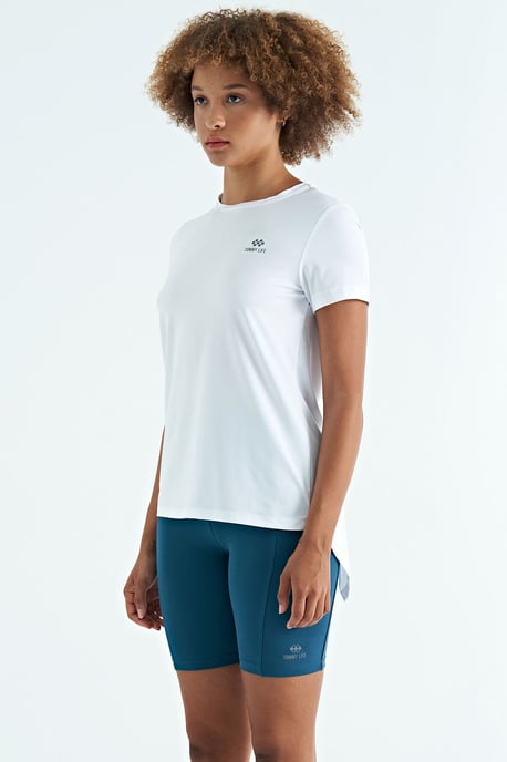 Kvinnors avslappnad crewneck T-shirt med sidofickor - Image 3