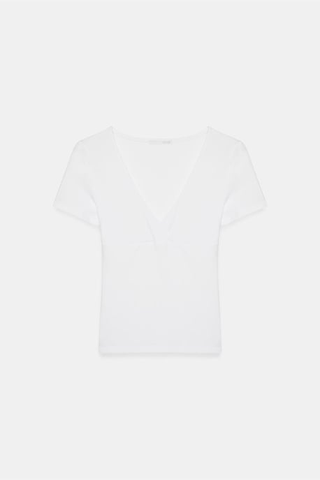 Fitted V-Neck Short-Sleeve T-Shirt - Image 5