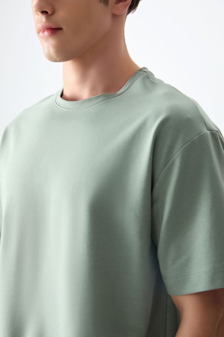Overmaatse Katoenmix Crew Neck T-Shirt - Image 4