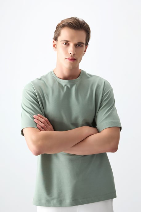Overmaatse Katoenmix Crew Neck T-Shirt - Image 5