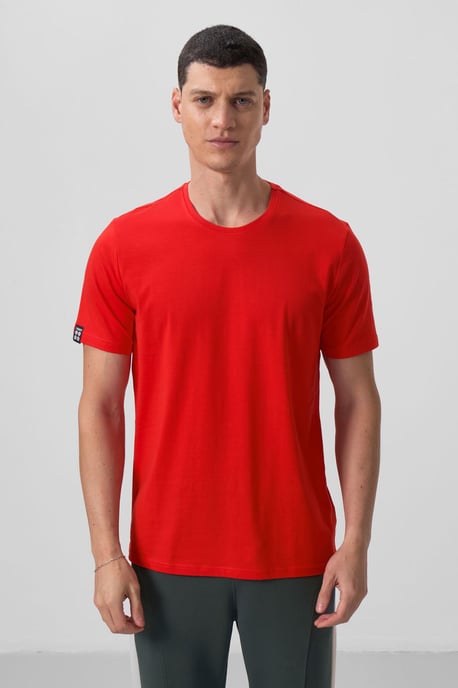 Herr T-shirt i bomull och elastan med rund halsringning - Image 2