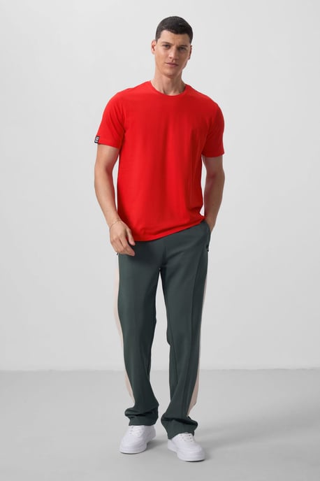 Herr T-shirt i bomull och elastan med rund halsringning - Image 3
