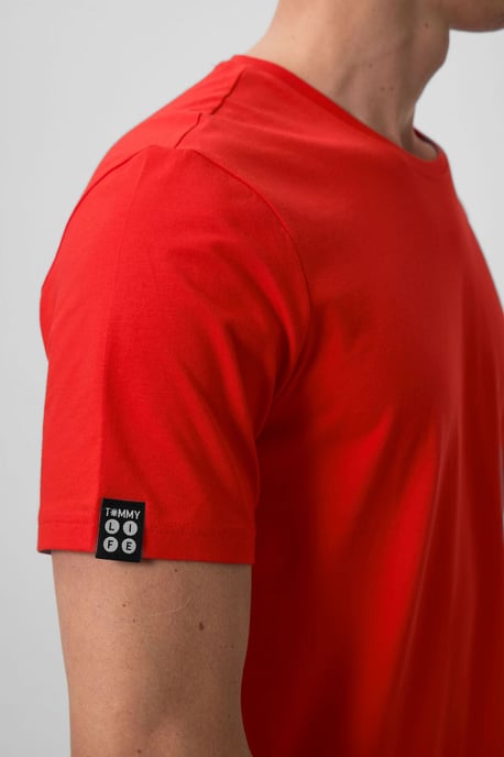 Herr T-shirt i bomull och elastan med rund halsringning - Image 4
