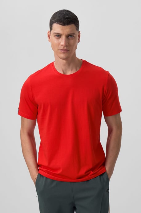 Herr T-shirt i bomull och elastan med rund halsringning - Image 5
