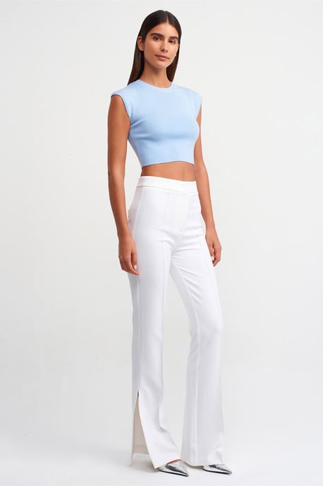 Kvinnors ärmlös ribbad crop-top - Image 3