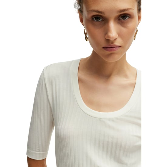 Boss Womens/Ladies Effilie Ribbed T-Shirt (White) - Image 3