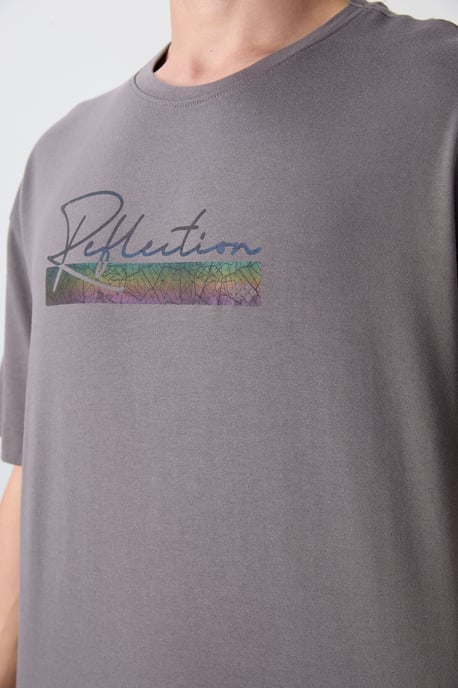 Oversized tryckt bomullsblandning T-shirt - Image 3