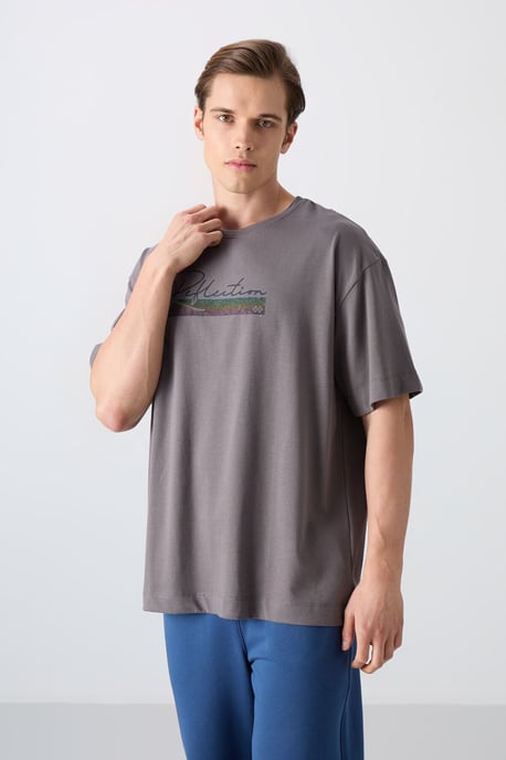 Oversized tryckt bomullsblandning T-shirt - Image 4