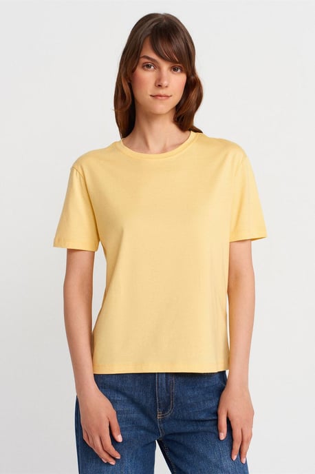 Dames Katoen Modal Crew Neck T-shirt - Image 1
